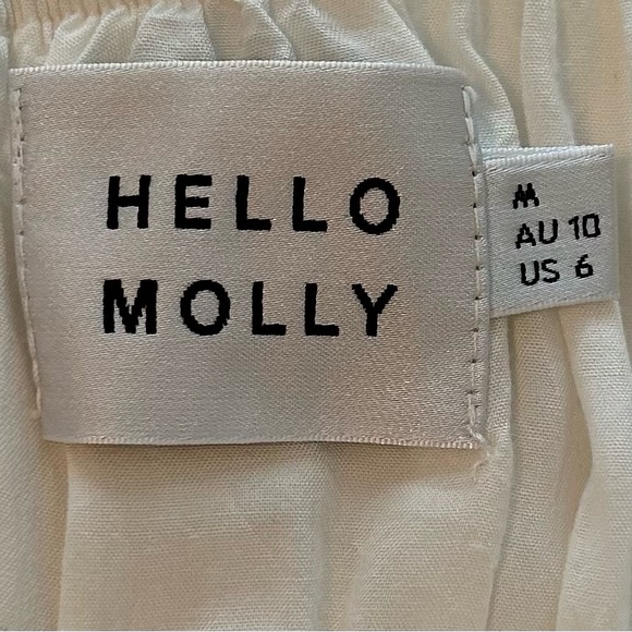 EUC HELLOMOLLY WHITE BABYDOLL DRESS - Picture 3 of 4